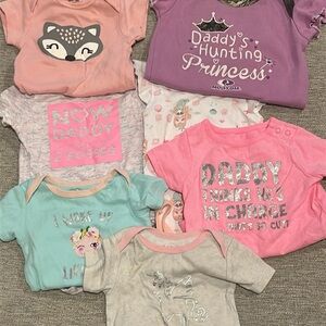 Cute Baby Onesies Set in Pink and Gray